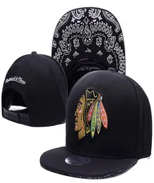 Visiera speciale colore nero da uomo Chicago Blackhawks Cappello snapback Logo Ricamo Sport Cappellini da hockey su ghiaccio regolabili Cappelli da baseball piatti1947619