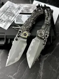 New High End MBB T1 Strong Tactical Folding Knife Z-wear Titanium Coating Stone Wash Blade CNC TC4 Titanium Alloy Handle Large Survival Folder Knives with Retail Box