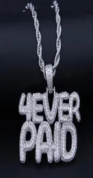 Iced Out CZ Bling 4Everpaid Pendant Necklace Mens Micro Pave Cubic Zirconia Simulated Diamonds Necklace Foreverpaid3414880