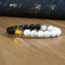 은 두개골 팔찌 전체 A 등급 자연 석재 구슬 마이크로 포장 CZ Ball Bed Counples Bracelets 남자 패션 쥬얼리 2964