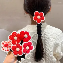 Hair Accessories Fashion Bow Flowers Telephone Wire Ties Women Girls Ponytails Elastic Bands Spiral Coil Rubber