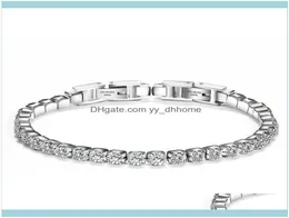 Link Jewelrylink Chain Stainless Steel Tennis Bracelets With White Black Zirconia Stone Female Jewelry Sier Color Womens Adjustabl7827087