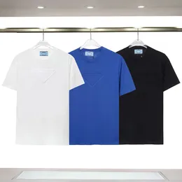 Mens Plus Boyut Tişört Baskılı Üçgen Logo İşlemeli Mektup Giyim Yaratıcı Tişört Yaz Nefes Alabilir İnce Spor Boş Zaman Dış Mekan Aktiviteleri Saf Pamuk