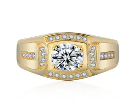 Explosive Accessories Ring Domineering Business Men Imitation Gold Ring 18k White Gold Plated Diamond Ring Supply5784760