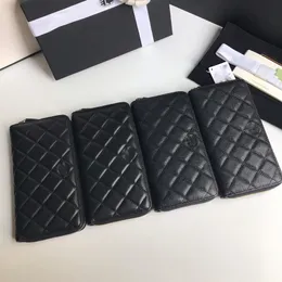 ouio الإيطالية الممتازة الجلدية القابض الجلدية المحفظة Long Caviar Business Card Card Sheippered Wallet2674