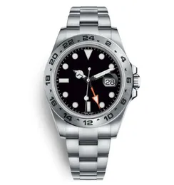 디자이너 2019 Top Watch Explorer II 40 mm 흰색 다이얼 스테인리스 스틸 자동 시계 독립 데이트 Man Mens Wristwatches1222085
