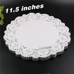 Hela 160st Pack Nya 11 5 tum rund blommor Vit ihålig design papper spetsar doilies placemat för kök set de tab283r