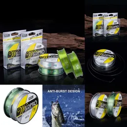 Nuova linea di pesca a treccia 100m Linea di pesca monofilamento super resistente Attrezzatura in nylon Linea principale da pesca trasparente Sub-line 1.45-22.7LB