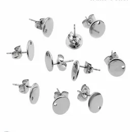 Lot 30set 10mm Chirurgischer Edelstahl Runde Ohrstecker Finding Supplies Stopper Silber DIY Schmuck Finding Components284m