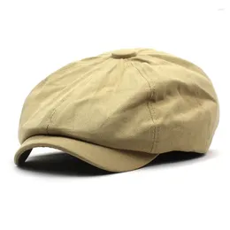 Bérets printemps été solide coton Sboy casquettes hommes casquette à visière plate femmes peintre béret chapeaux 30