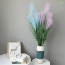 Decorative Flowers Artificial Green Plant With 5 Encrypted Large Reed Potted Plants Dog Tail Grass Home Decoration Flower Decorations