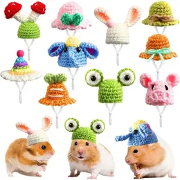 Pet Protective Shoes Mini Hamster Hat Small Animals Lovely Hand Knitted Hats For Lizard Guinea Pig Reptile Christmas Party Clothes Costume Caps 231211