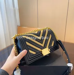 New Popular Fashion Handbag Luxury Material Designer Bag Unique Advantages Charming Exotic Style Woven Black fallow Gold