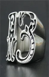3 teile/los Neue Design Nummer 13 Coole Ring 316L Edelstahl Mode schmuck Band Party Biker Stil Ring1239987