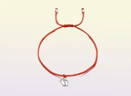 20pcslot Lovely Double Feet Family Wish Armband Simple Red String Charms Gift6810513