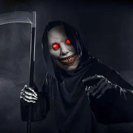 Máscara led brilhante assustador máscara de halloween sorridente demônios o mal cosplay adereços horror festa de férias 2021 presente máscara g220412267w