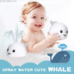 لعبة Bath Toys Baby Bath Toys Whale Automatic Spray Water Bath Bath With LED LED Light Sprinkler Pathub Shower Toys للأطفال الصغار الأولاد Q231212