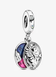 Nuovo arrivo 925 sterling silver magico unicorno doppio ciondola fascino adatto originale europeo braccialetto di fascino gioielli di moda Accessori2636314