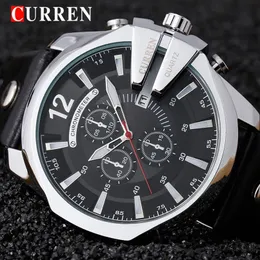 Armbandsur Curren 8176 Herrklockor Top Brand Luxury Gold Man Watch Men Fashion Leather Strap Sport Quartz Watch Outdoor Casual Wristwatch 231211