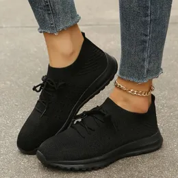 Dress Shoes Women's Knitted Sports Lightweight & Breathable Solid Color Running Casual Sneakers