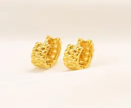 Yeni çift büyük 9ct 24K katı ince altın sarı dolu kasnak küpeler yuvarlak geniş daire çemberleri hediye4031870
