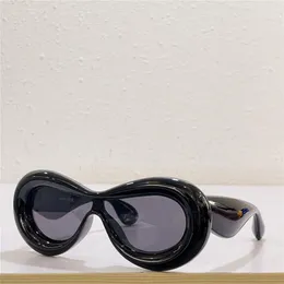 Nowe okulary przeciwsłoneczne 40099 Specjalny projekt Kolor napompowany maska ​​kształt kształt awangardowy styl szalony interesujący z case299d
