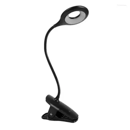 Lâmpadas de mesa - lâmpada de leitura cama braçadeira luz 36 LED USB recarregável livro com 5 cores temperatura touch-control