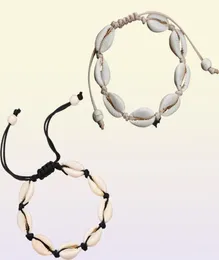 3 pezzi nero bianco boho ragazze naturali conchiglie braccialetti con ciondoli per le donne gioielli da spiaggia bracciali di corda fatti a mano braccialetti gioielli regalo8866475