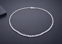 Chokers Trendy Lovers Naszyjnik Diamond CZ Stone Białe złoto wypełnione narzaski Naszyjniki dla kobiet Party Bridal Wedding Żyd5878810