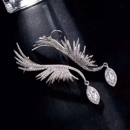 Hezekiah S925 Silver WingEarrings Personality Women'sEerrings Dance Party優れた品質イヤリングFeather266r