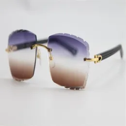 전체 최신 선글라스 3524012 검은 판자 림리스 안경 패션 고품질 남성과 여성 조각 렌즈 C 장식 279N