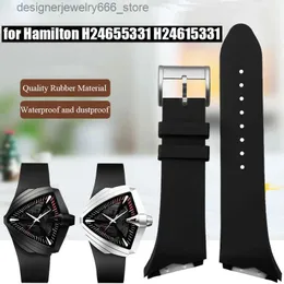 Uhrenarmbänder 25 mm Kautschukarmband für Hamilton Ventura H24655331 H24615331 Edelstahlschnalle Herren Qualität Sile Ersetzen Sie den Bandgürtel Q231212