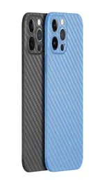 03mm Ultra Thin Back Phone Case for iPhone 14 13 12 11 Pro MaxカーボンファイバーテクスチャマットハードカバースリムソフトシェルキャンディーColor6655890