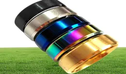 50 peças mistura de cores 8mm bordas chanfradas largas qualidade aço inoxidável anel masculino presente aliança de casamento 8mm unissex confortável todo 4744462