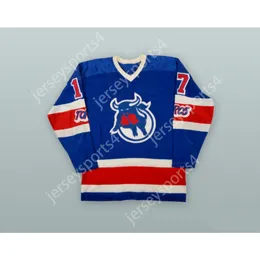 Aangepaste 1973-74 WHA TOM MARTIN 17 TORONTO TOROS BLAUWE HOCKEY JERSEY NIEUWE Top gestikt S-M-L-XL-XXL-3XL-4XL-5XL-6XL