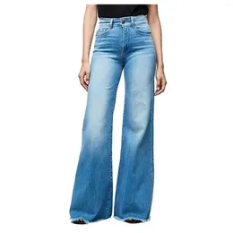 Jeans da donna a gamba larga da donna a vita alta streetwear pantaloni in denim da fidanzato blu chiaro da donna per il 2023 Spodnie Damskie