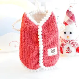 Dog Apparel Clothing For Autumn And Winter Thick Cat Princess Drawstring Velvet Vest With Open Back Small Pet Costume