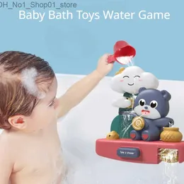 Bath Toys Baby Bath Toys Water Gra Niedźwiedź Cloud Whale Model kran prysznic gra woda pływanie łazienkowe zabawki dla dzieci świąteczne prezenty Q231212
