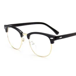 2020 Klasik Perçin Yarım Çerçeveler Gözlükler Vintage Retro Optica Göz Gözlükleri Çerçeve Erkekler Kadınlar Temizlik Çerçeve Gözlük Oculos De282W