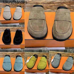 Designer Go Mules Sandali Pantofole Mueller Pelle scamosciata Talpa Alta qualità Go Comodo Zoccolo Scivolo piatto Classico Casual Pelle scamosciata Sottopiede in pelle di vitello Suola Spiaggia