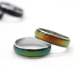 O anel de faixa de humor de tamanho misto 100 começa a mudar de cor de acordo com sua temperatura, revela sua emoção interior, joias modernas baratas 1336359