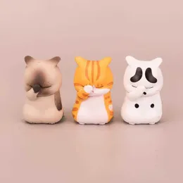 Simpatico gatto figurine in miniatura animale cartone animato decorazione figura ornamento artigianale micro paesaggio kawaii scrivania accessori interni per auto