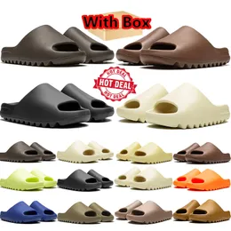 With Box designer slippers men women slides Bone Black White Desert Sand Mineral Blue Glow Green Moon Gray flip flops sandals summer outdoor shoes