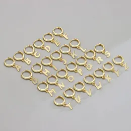 Orecchini in argento 925 anallergici Orecchini in argento sterling 925 placcati oro bianco giallo A-Z Orecchini a cerchi per uomo Donna Bel regalo di gioielli