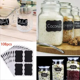 Wall Stickers 36/108 Pcs 5x3.5cm Erasable Chalkboard Labels Sticker For Kitchen Jars Removable Waterproof Blackboard Label