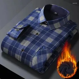 Camicie Casual da uomo 2023 Autunno/Inverno Moda Classica Versatile Camicia a maniche lunghe da uomo Spessa Calda di alta qualità Taglia maschile M-4XL