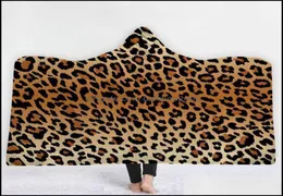 Textiler Hemträdgård Leopardkornfiltar Zebra Tryckta huva kappor Baby Filt WARM WRAP Handduk Utomhus Travelmantel för AD5089448