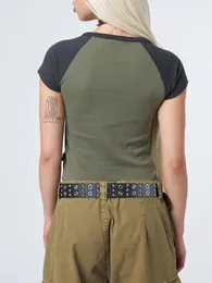Damen Tanks Damen Y2K Print Crop Tops Süße Punk Grafik Sommer Kurzarm T-Shirts E-Girls Teen Ästhetisches Top Streetwear