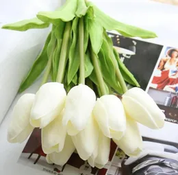 Pu mini tulpan blomma real touch bröllop blommor bukett konstgjorda siden blommor för hemfest dekoration g4995897208