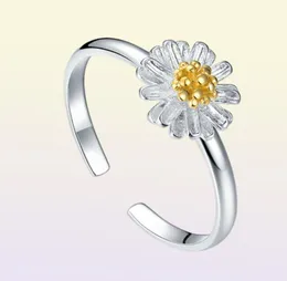 2017 S Plating S925 Sterling Silver Daisy Sun Flower Open Ring Tharms High Quality Man Ring Fashion Jewelry 10pcslot2900337